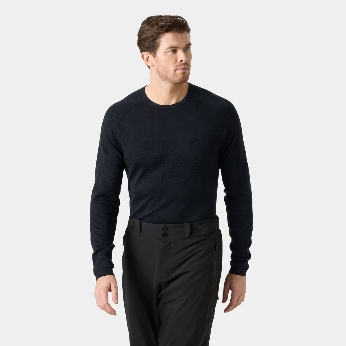 LIFA MERINO KNITEVO CREW, BLACK, XXL