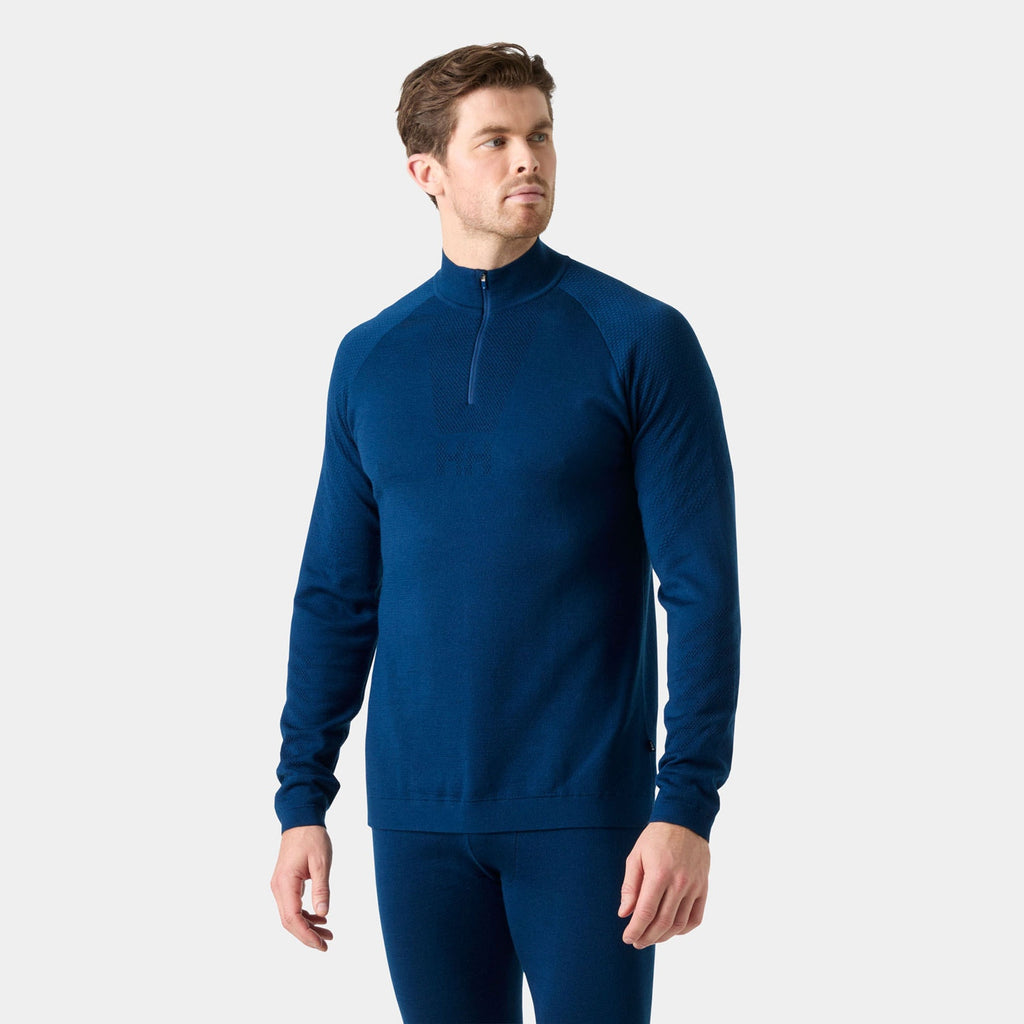 LIFA MERINO KNITEVO 1/2 ZIP, DARK BLUE, XXL
