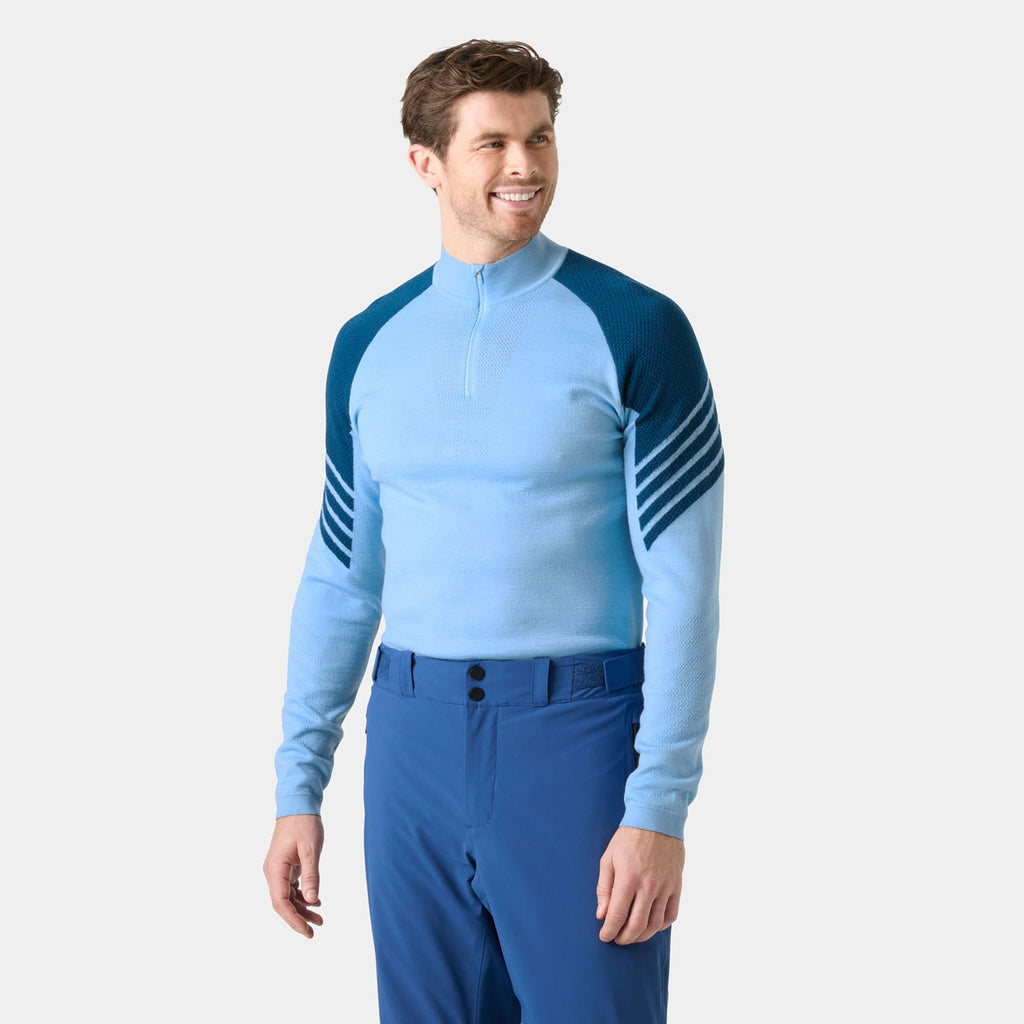 LIFA MERINO KNITEVO 1/2 ZIP, BRIGHT BLUE, XXL