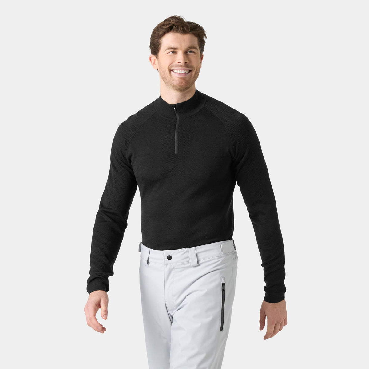 LIFA MERINO KNITEVO 1/2 ZIP, BLACK, XXL