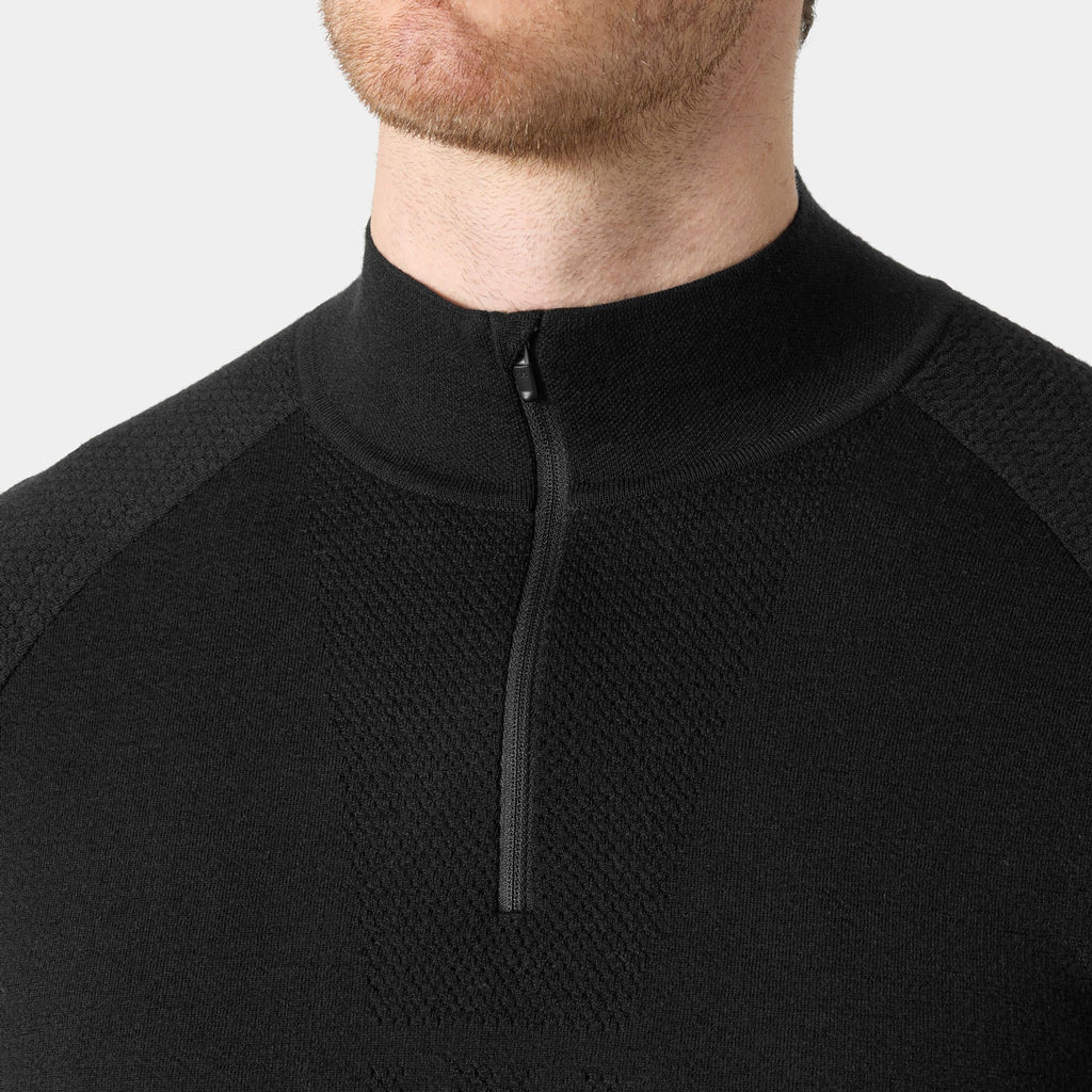 LIFA MERINO KNITEVO 1/2 ZIP, BLACK, XXL