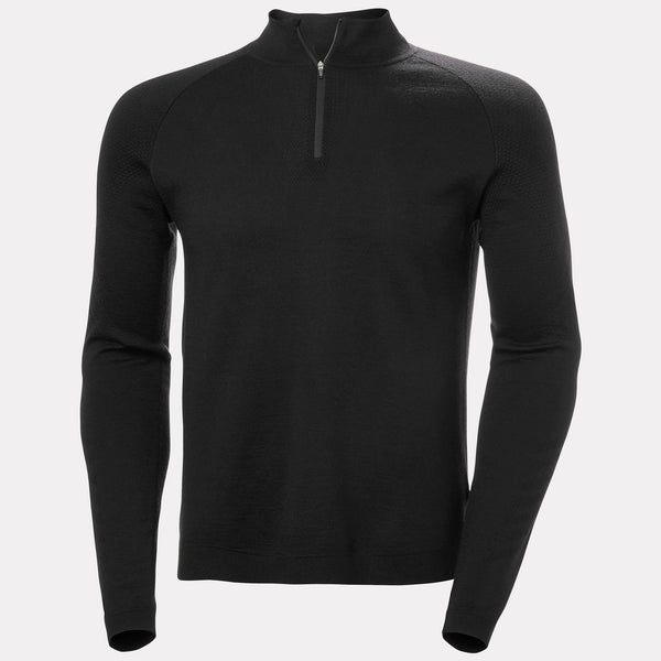 LIFA MERINO KNITEVO 1/2 ZIP, BLACK, XXL