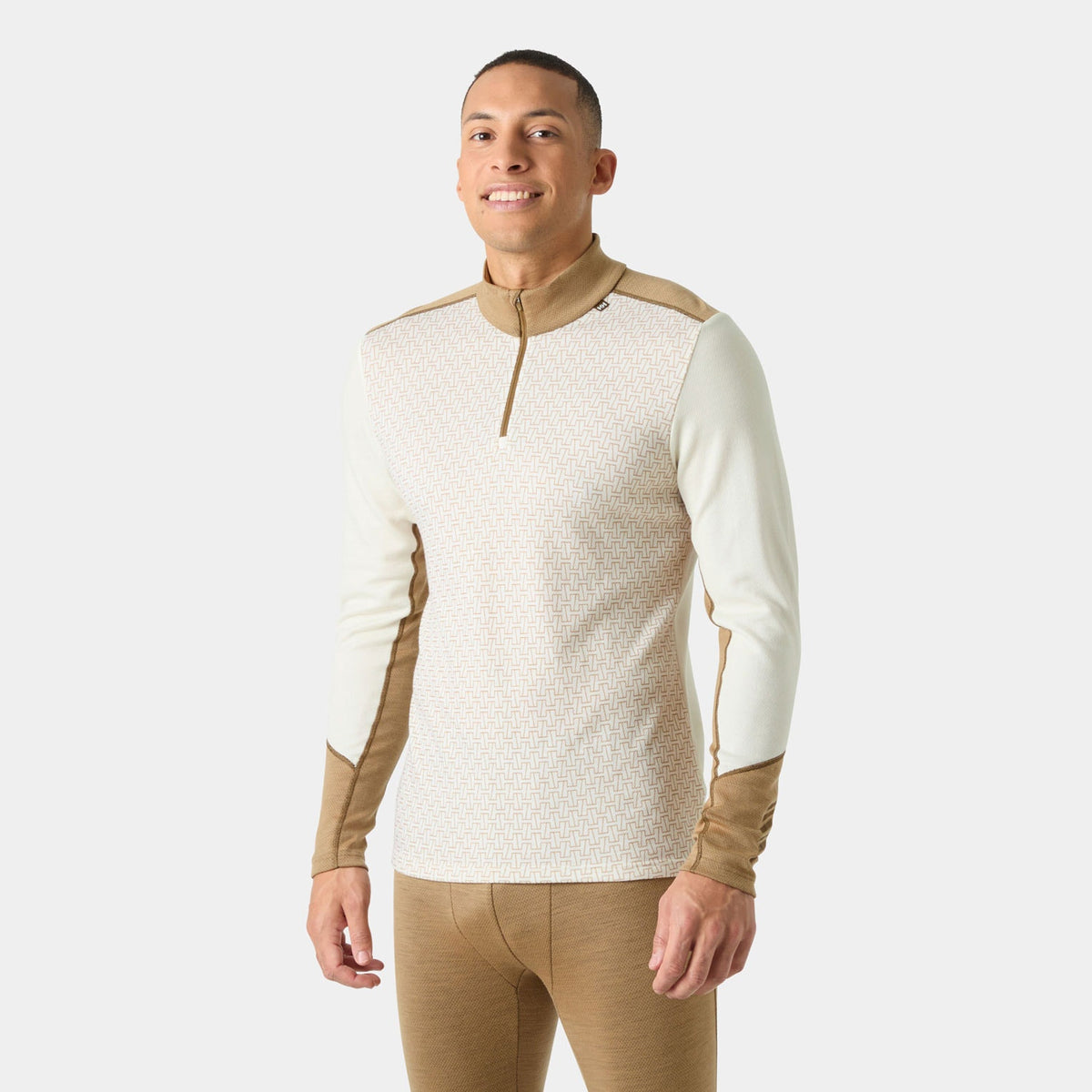 LIFA MERINO MIDWEIGHT 1/2 ZIP, SNOW MONOGR, XXL