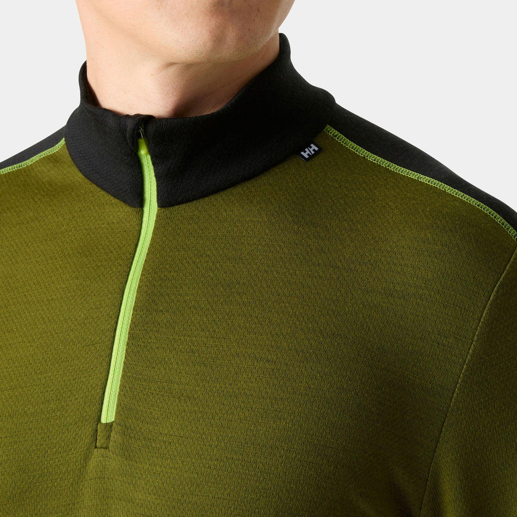 LIFA MERINO MIDWEIGHT 1/2 ZIP, OLIVE GREEN, XXL