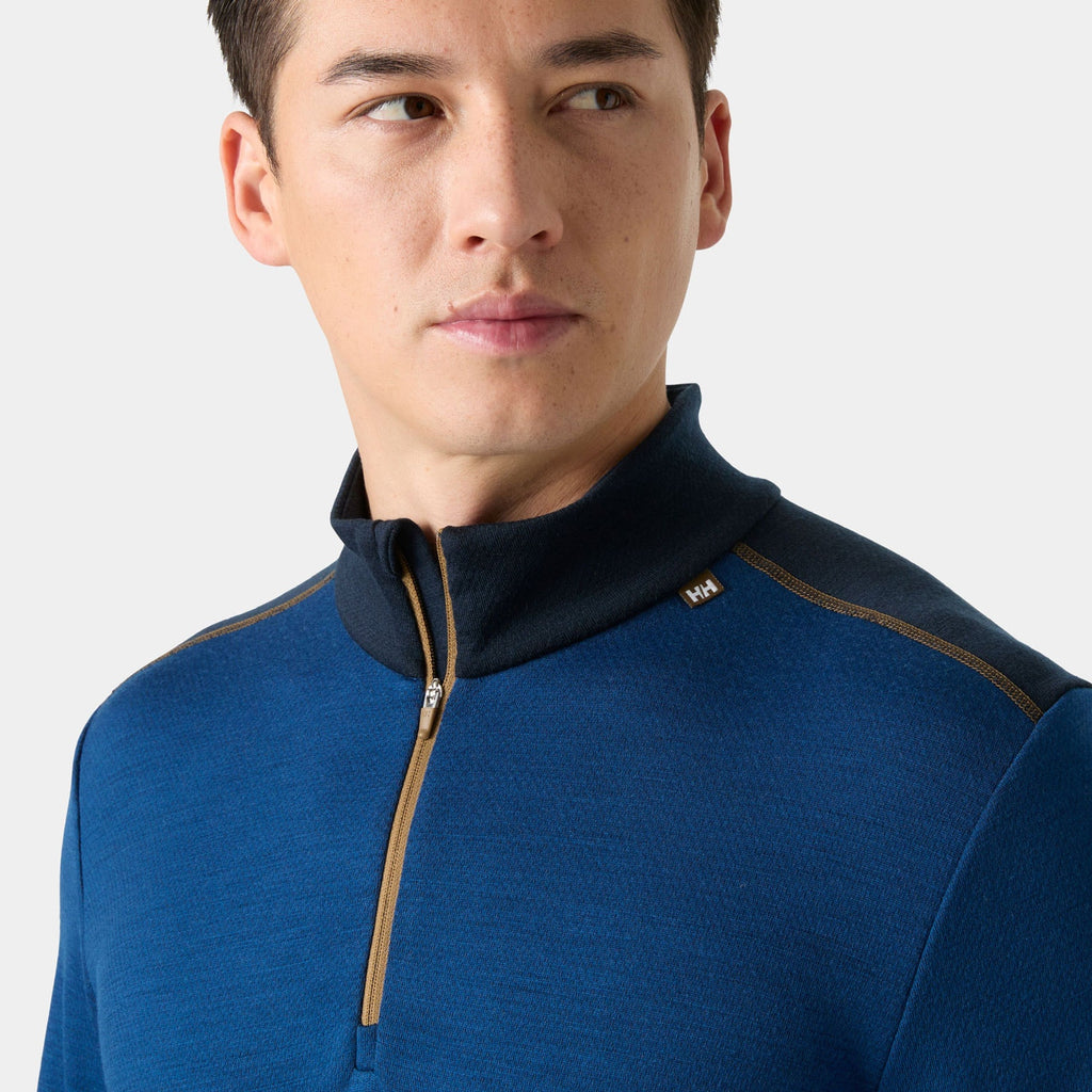 LIFA MERINO MIDWEIGHT 1/2 ZIP, DARK BLUE, XXL