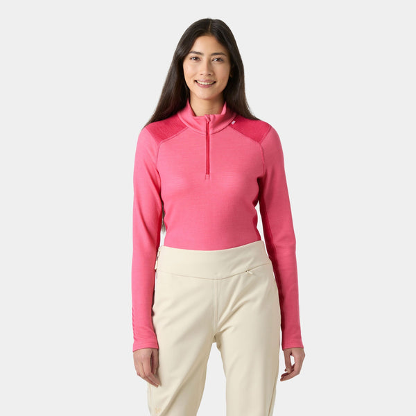 W LIFA MERINO MIDW 1/2 ZIP, HOT PINK, L
