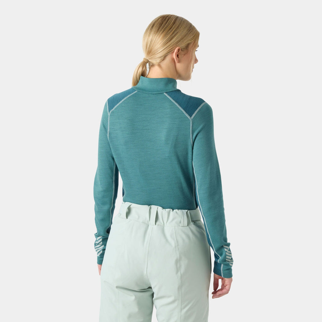 W LIFA MERINO MIDW 1/2 ZIP, OPAL GREEN, L