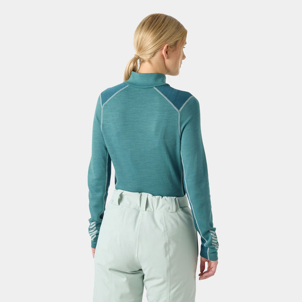 W LIFA MERINO MIDW 1/2 ZIP, OPAL GREEN, L