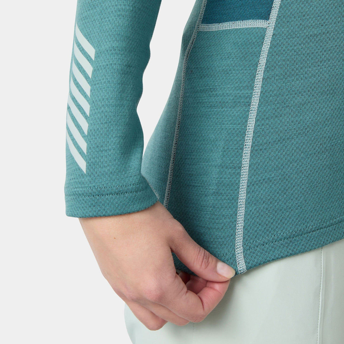 W LIFA MERINO MIDW 1/2 ZIP, OPAL GREEN, L