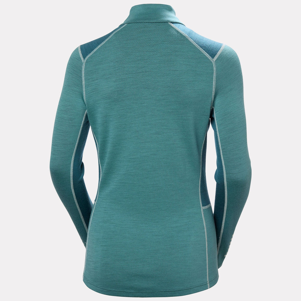 W LIFA MERINO MIDW 1/2 ZIP, OPAL GREEN, L