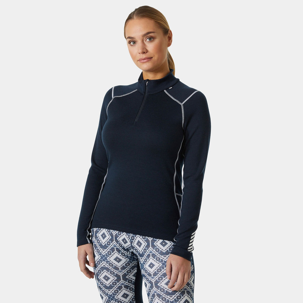 W LIFA MERINO MIDW 1/2 ZIP, NAVY, L