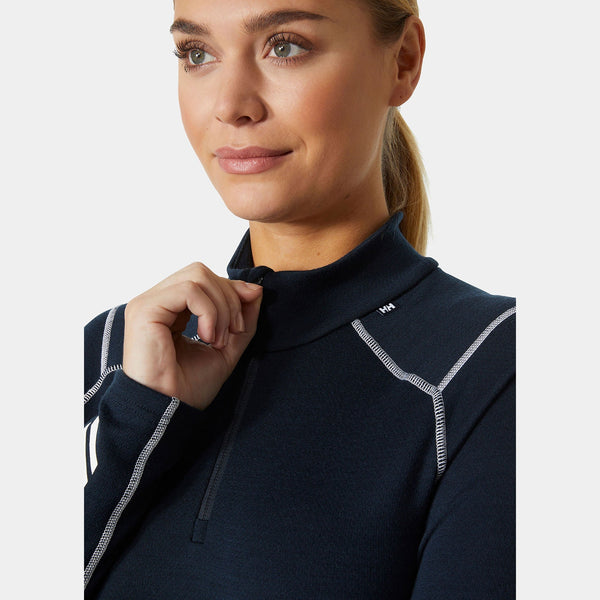 W LIFA MERINO MIDW 1/2 ZIP, NAVY, L