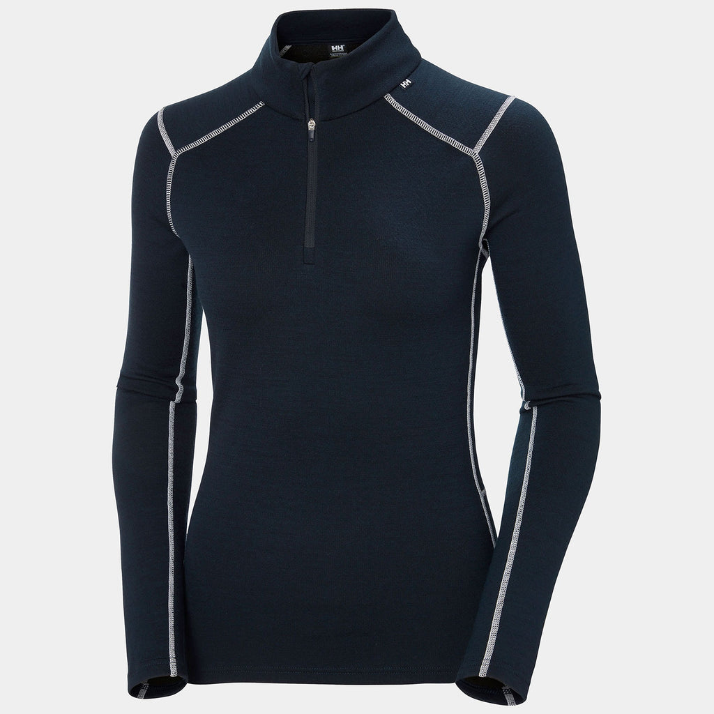 W LIFA MERINO MIDW 1/2 ZIP, NAVY, L