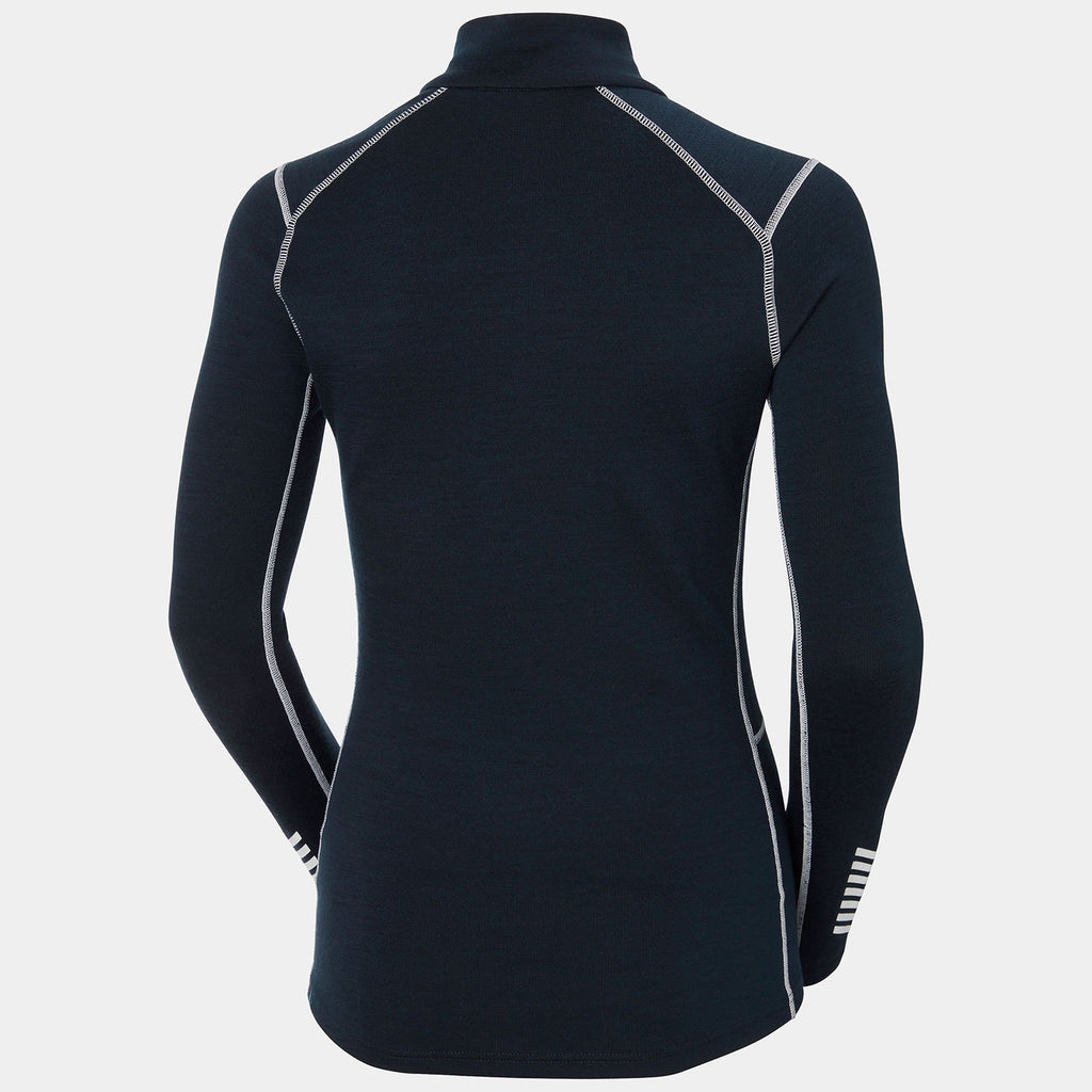 W LIFA MERINO MIDW 1/2 ZIP, NAVY, L