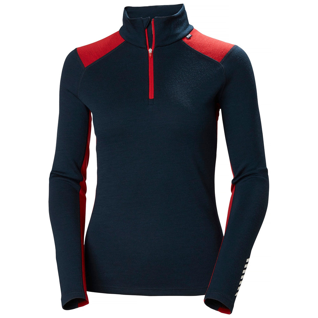 W LIFA MERINO MIDW 1/2 ZIP, NAVY, L