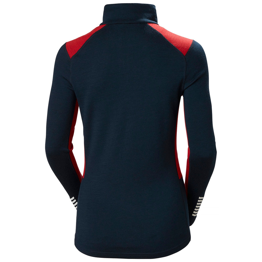 W LIFA MERINO MIDW 1/2 ZIP, NAVY, L