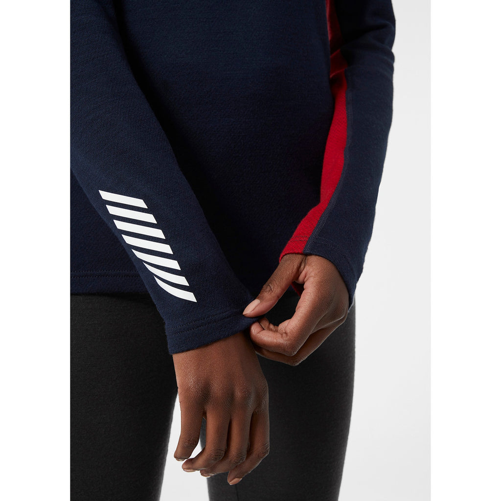 W LIFA MERINO MIDW 1/2 ZIP, NAVY, L