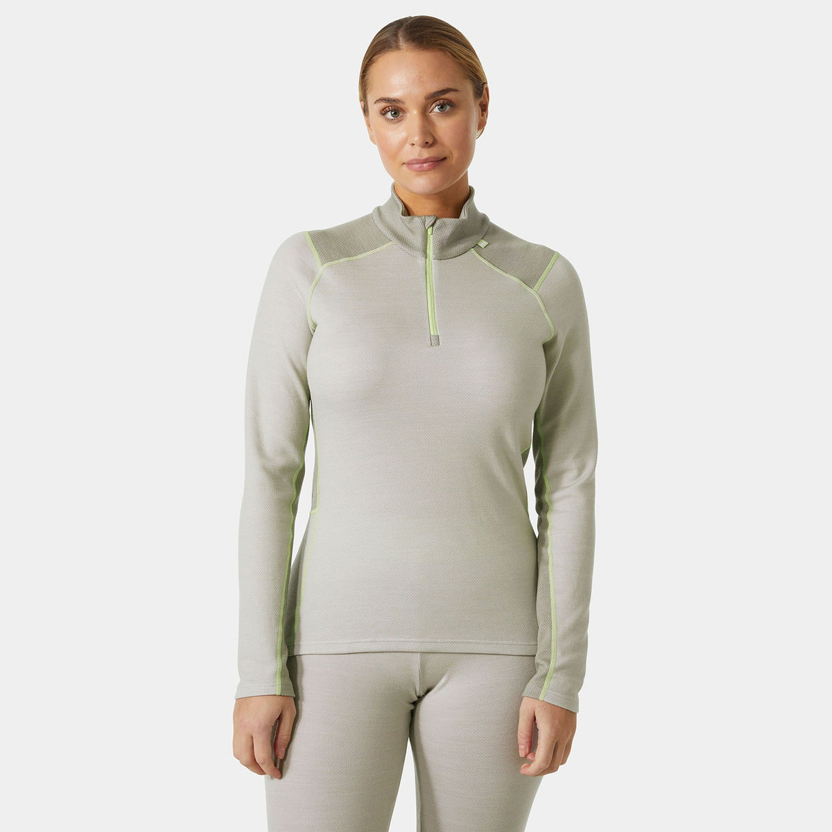W LIFA MERINO MIDW 1/2 ZIP, MELLOW GREY, L