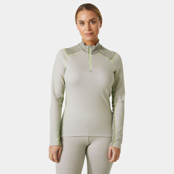 W LIFA MERINO MIDW 1/2 ZIP, MELLOW GREY, L