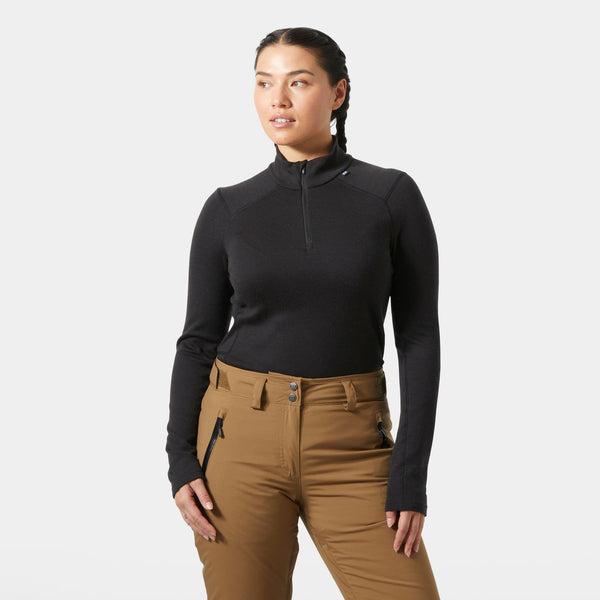 W LIFA MERINO MIDW 1/2 ZIP, BLACK, L