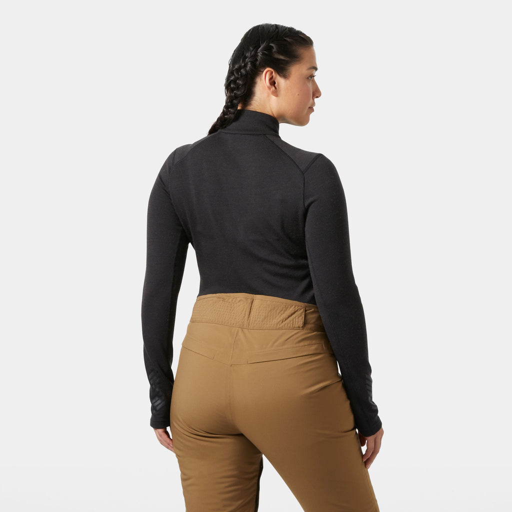 W LIFA MERINO MIDW 1/2 ZIP, BLACK, L