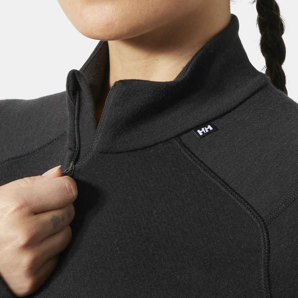 W LIFA MERINO MIDW 1/2 ZIP, BLACK, L