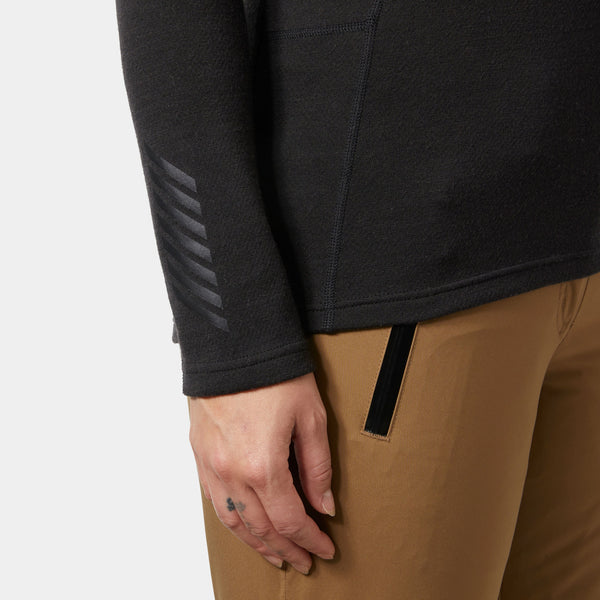 W LIFA MERINO MIDW 1/2 ZIP, BLACK, L