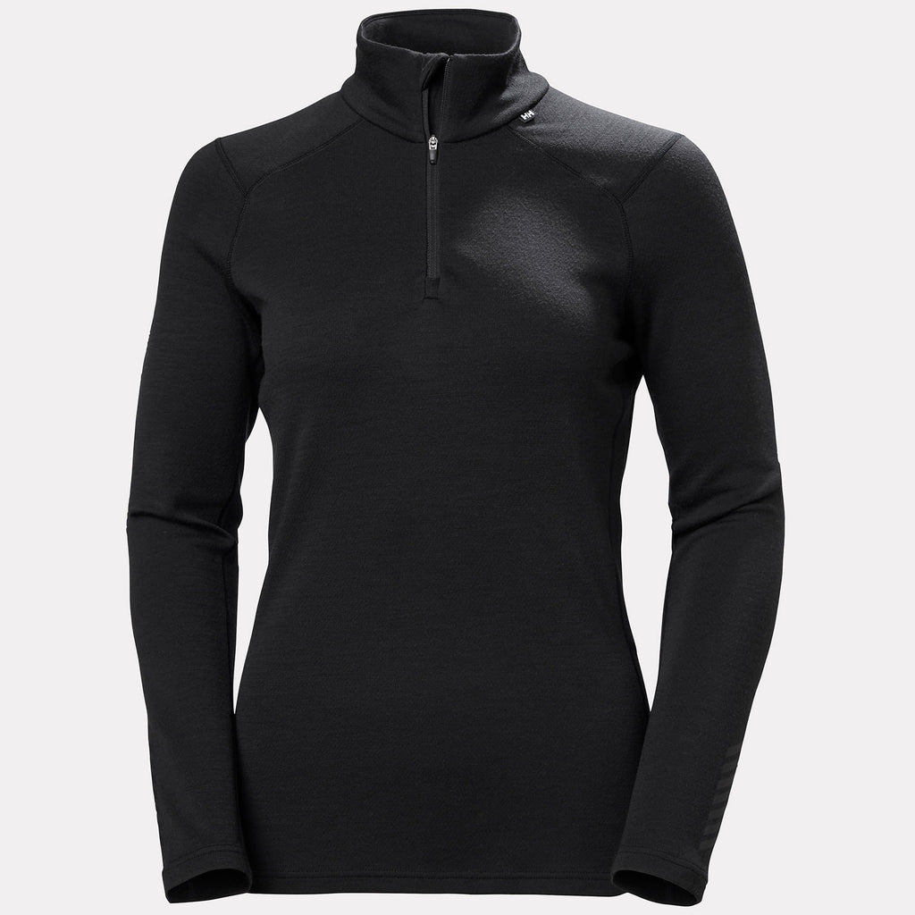 W LIFA MERINO MIDW 1/2 ZIP, BLACK, L