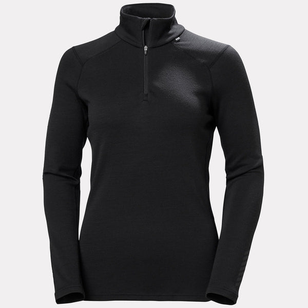 W LIFA MERINO MIDW 1/2 ZIP, BLACK, L
