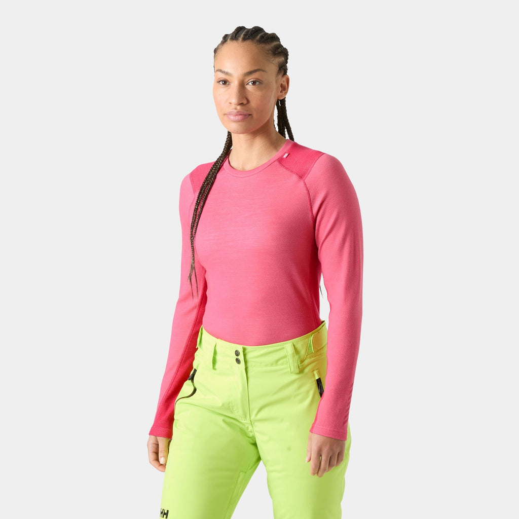 W LIFA MERINO MIDWEIGHT CREW, HOT PINK, L