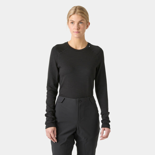 W LIFA MERINO MIDWEIGHT CREW, BLACK, XS
