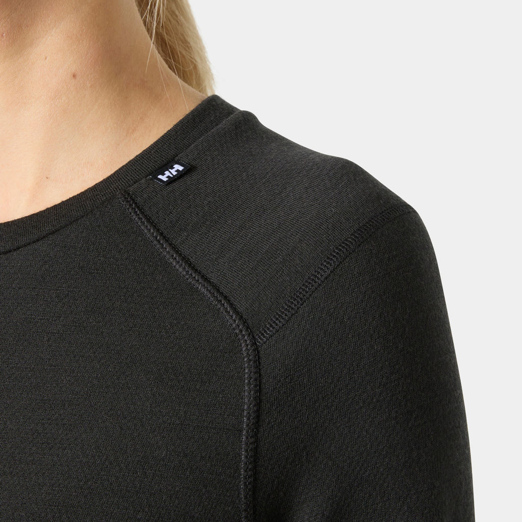 W LIFA MERINO MIDWEIGHT CREW, BLACK, XS