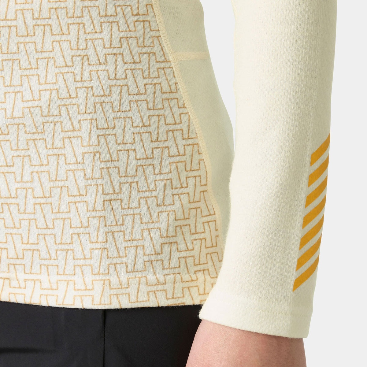 W LIFA MERINO MIDW GRA CREW, SNOW MONOGR, L