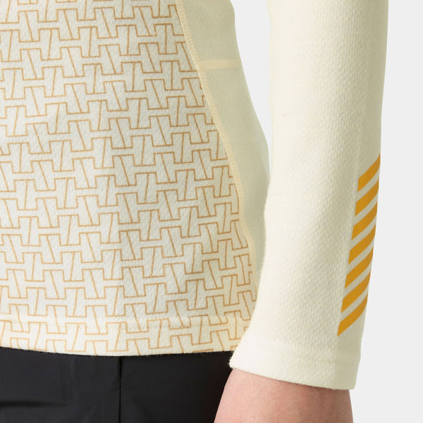W LIFA MERINO MIDW GRA CREW, SNOW MONOGR, L