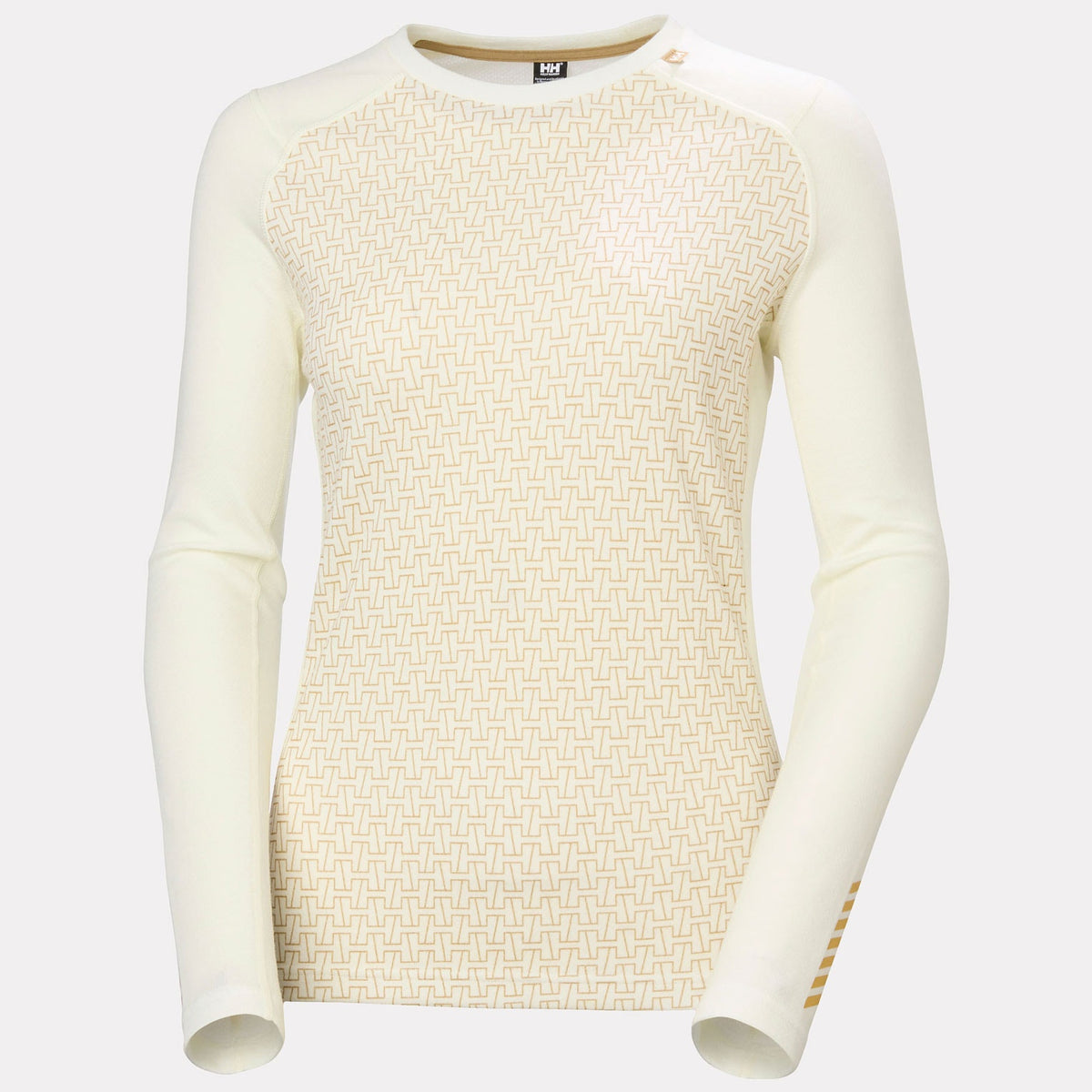 W LIFA MERINO MIDW GRA CREW, SNOW MONOGR, L