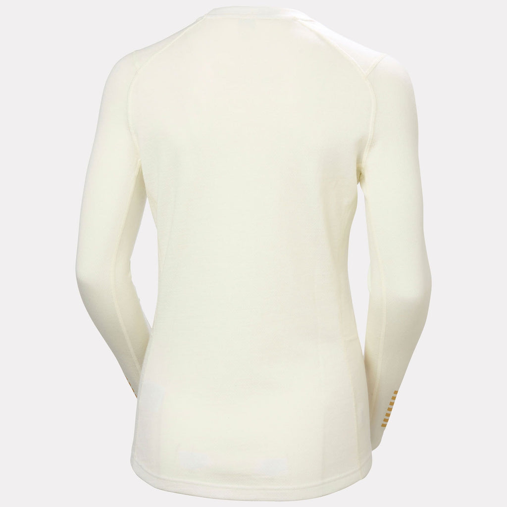 W LIFA MERINO MIDW GRA CREW, SNOW MONOGR, L