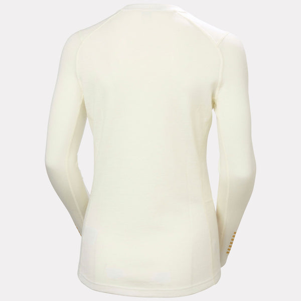 W LIFA MERINO MIDW GRA CREW, SNOW MONOGR, L