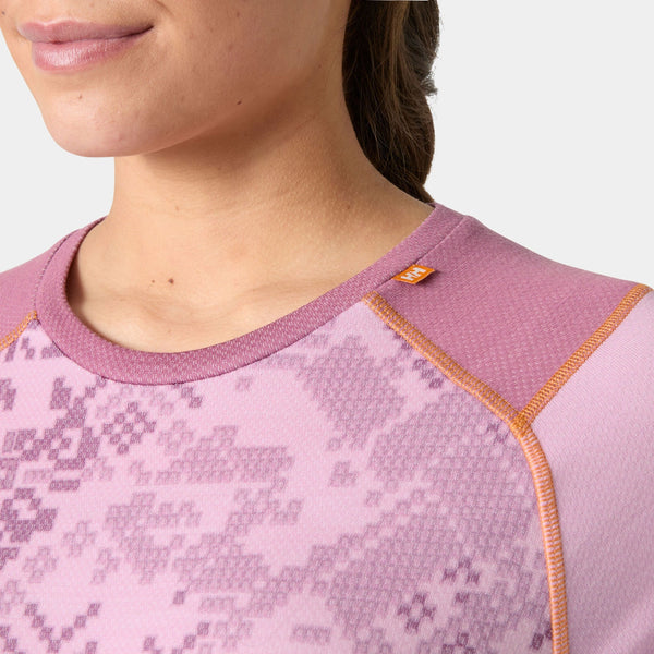 W LIFA MERINO MIDW GRA CREW, CHERRY BLOS, L