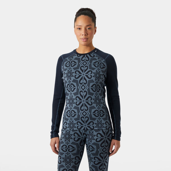 W LIFA MERINO MIDW GRA CREW, NAVY NORDIC, L