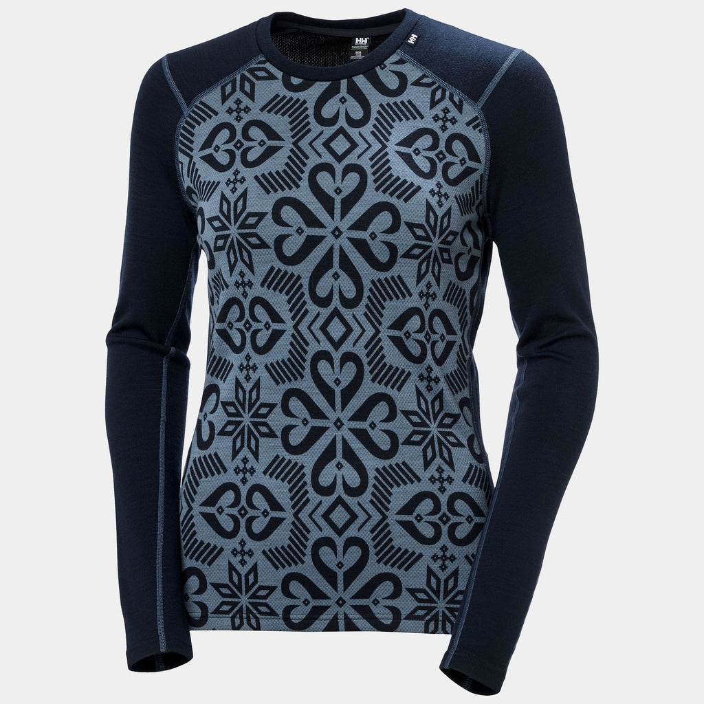 W LIFA MERINO MIDW GRA CREW, NAVY NORDIC, L
