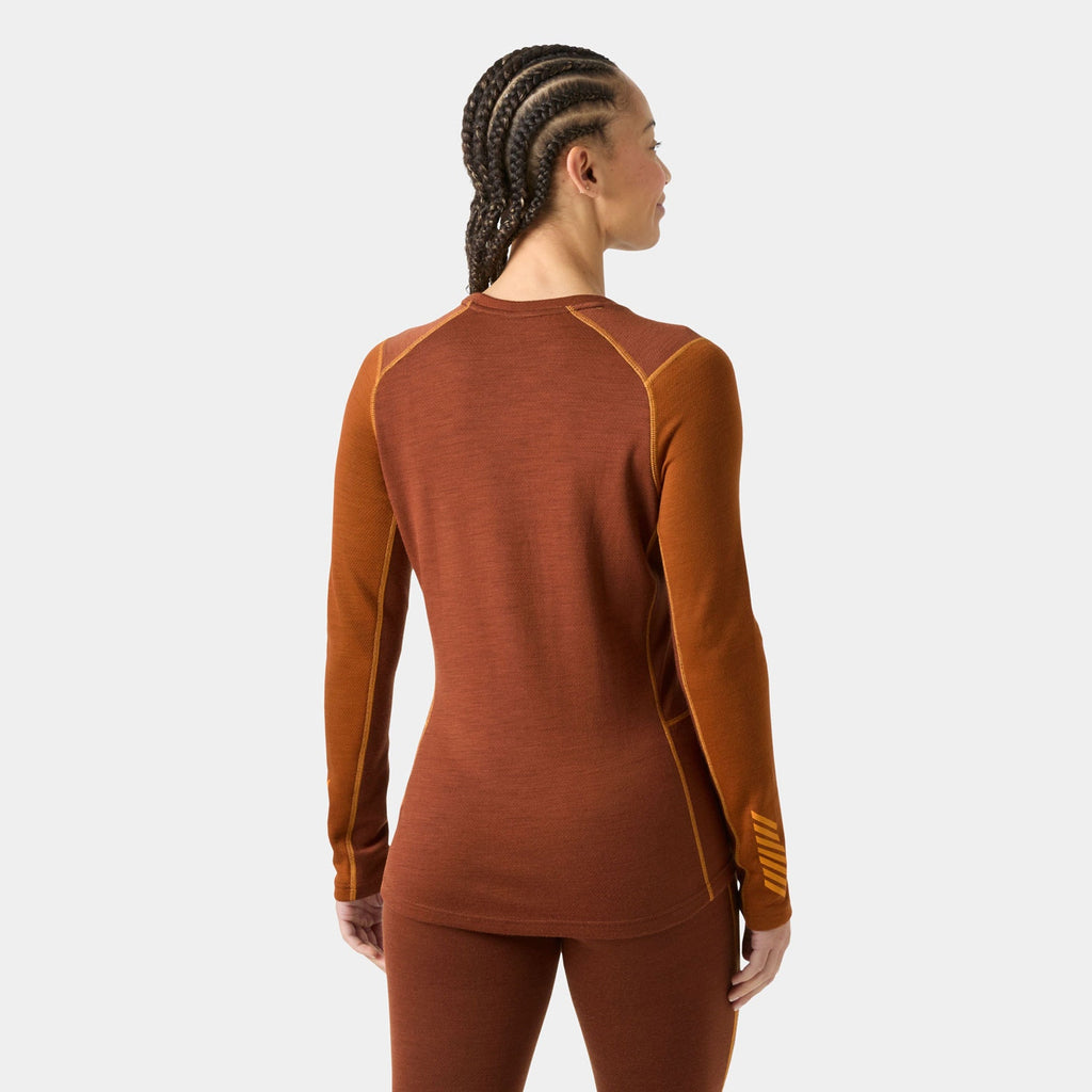 W LIFA MERINO MIDW GRA CREW, GINGER BISC, L