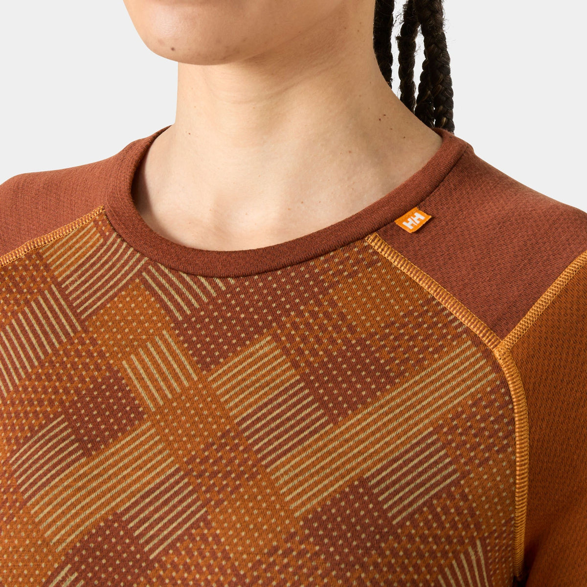 W LIFA MERINO MIDW GRA CREW, GINGER BISC, L