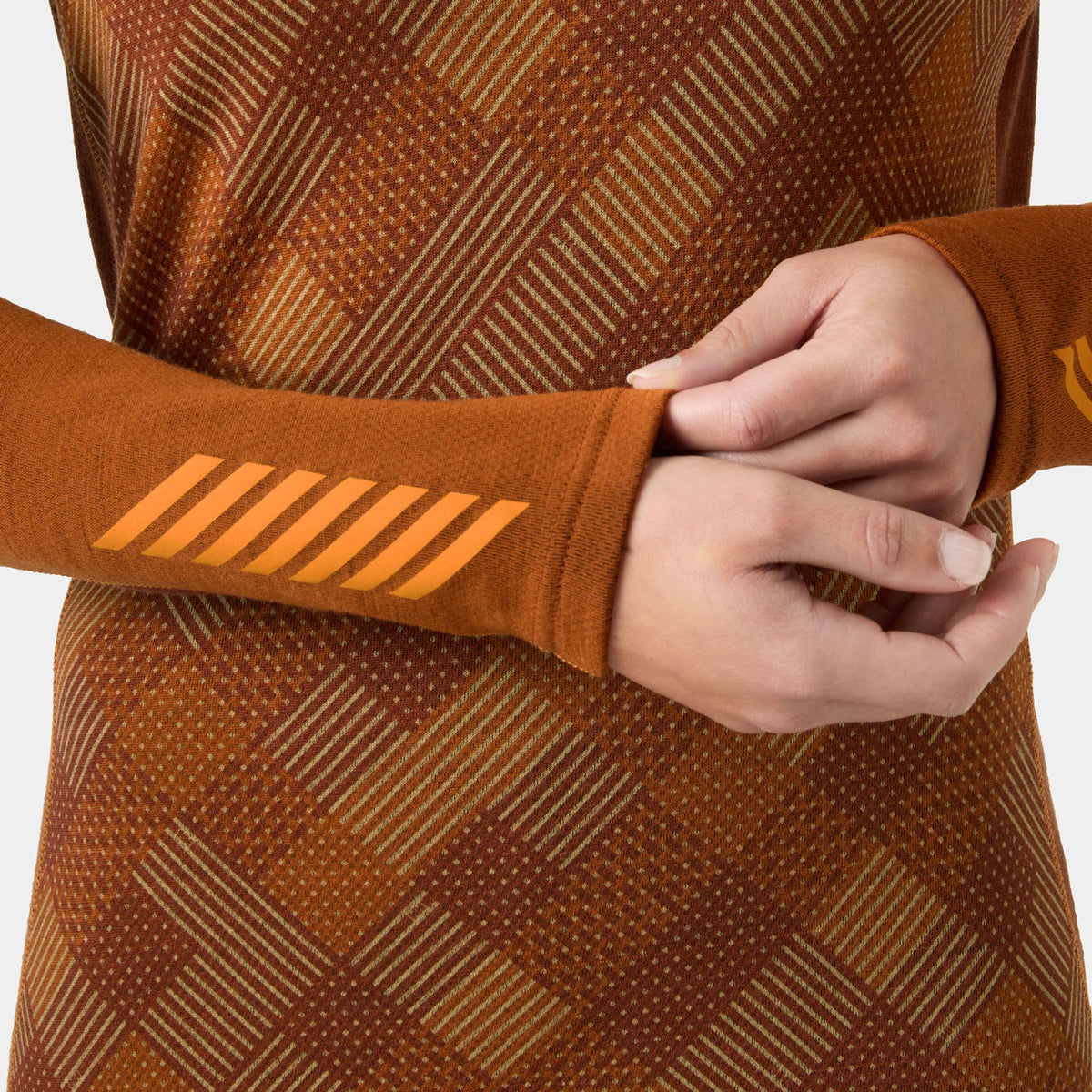 W LIFA MERINO MIDW GRA CREW, GINGER BISC, L