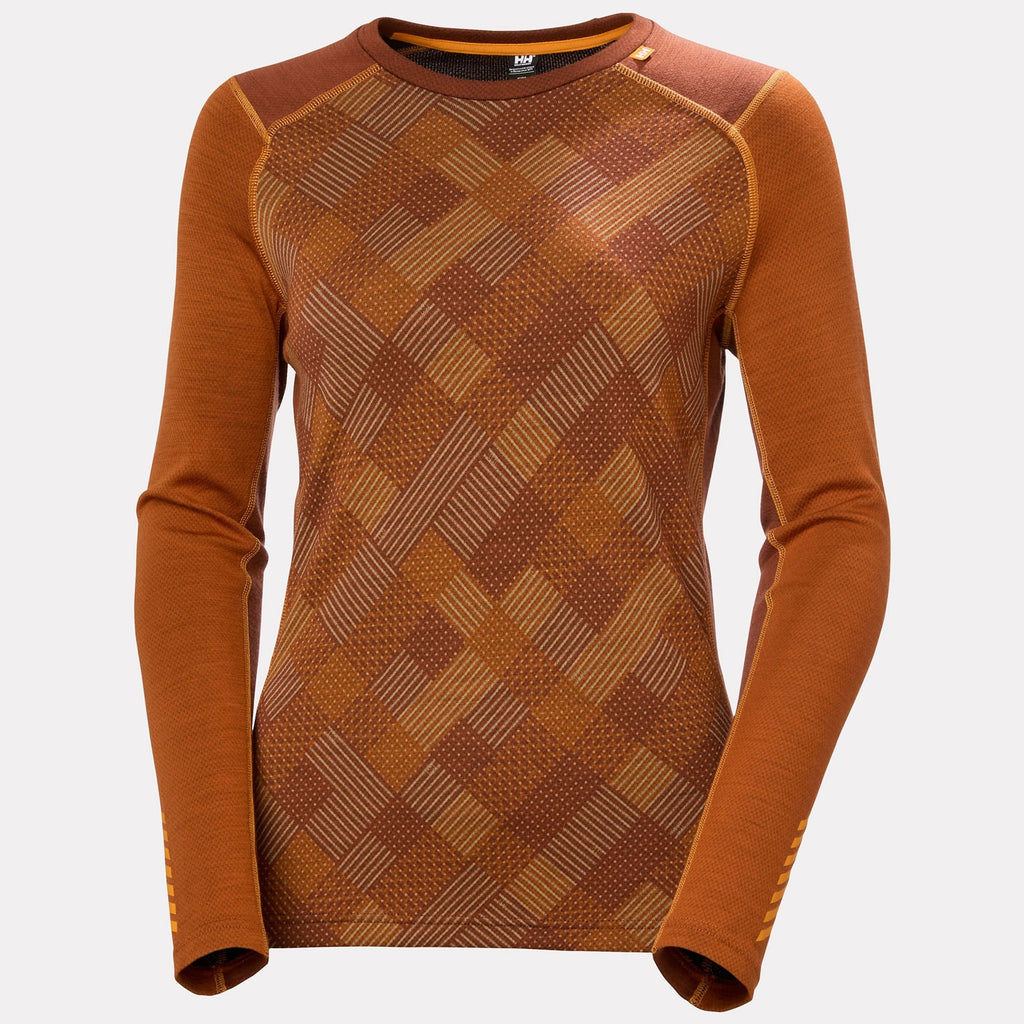 W LIFA MERINO MIDW GRA CREW, GINGER BISC, L