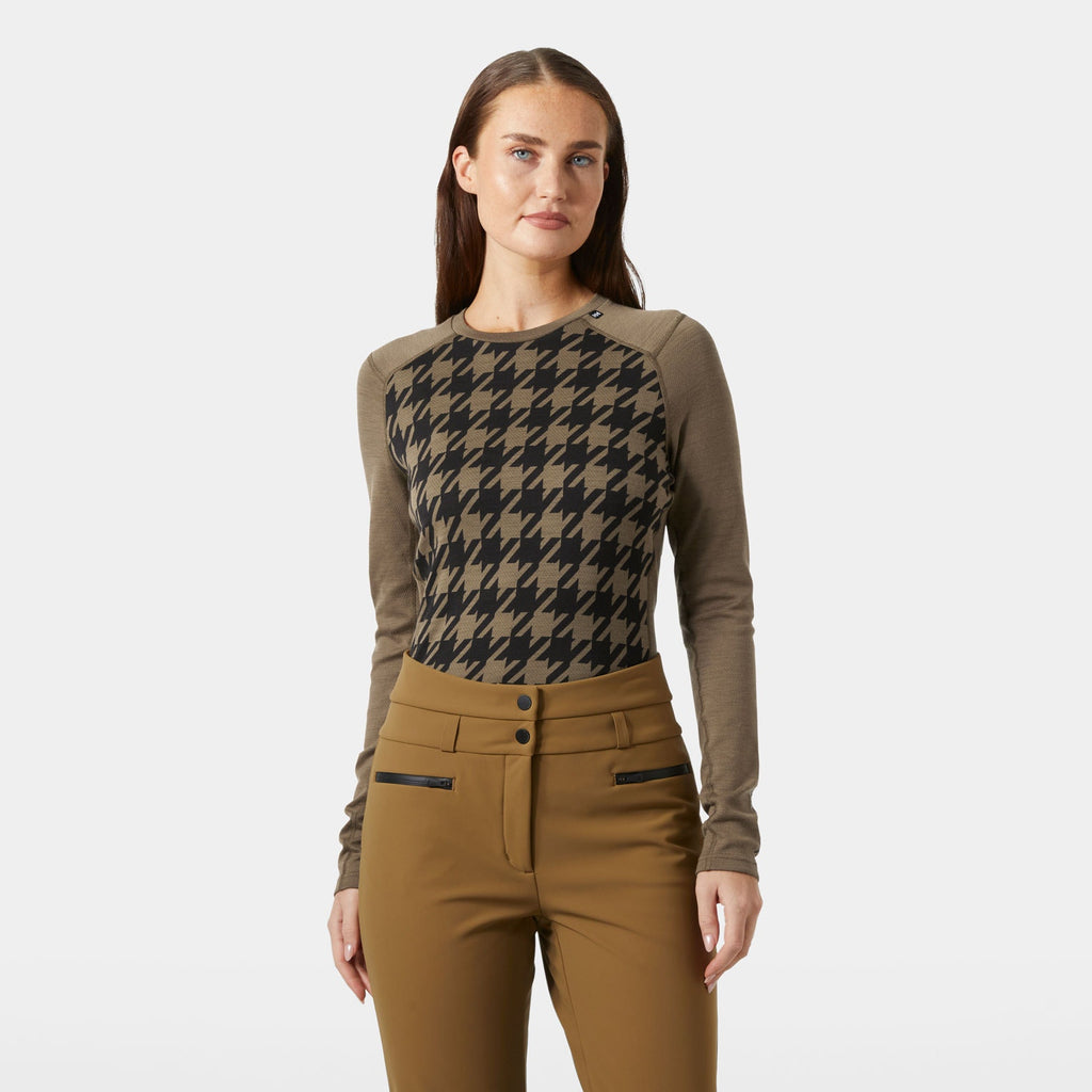 W LIFA MERINO MIDW GRA CREW, SEPIA HOUND, XL