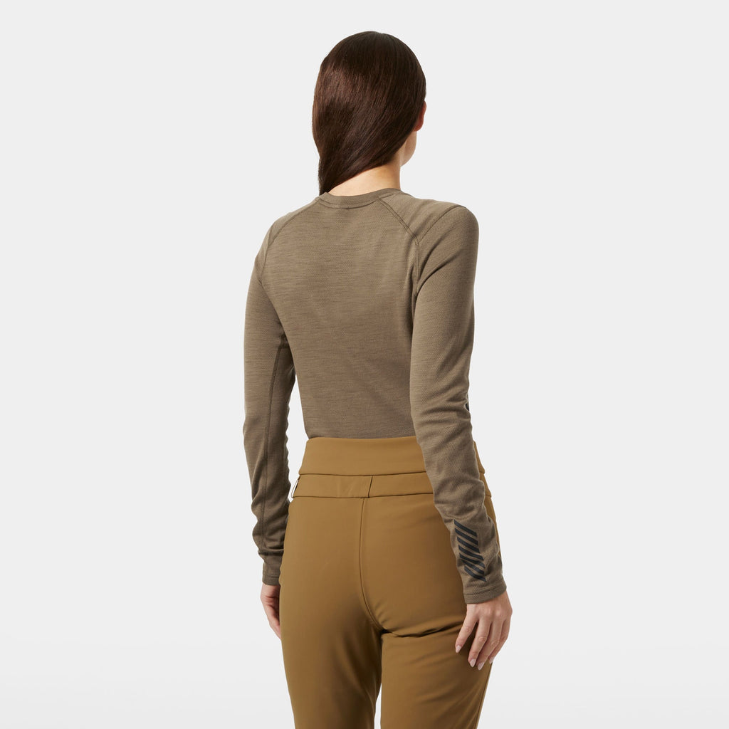 W LIFA MERINO MIDW GRA CREW, SEPIA HOUND, XL