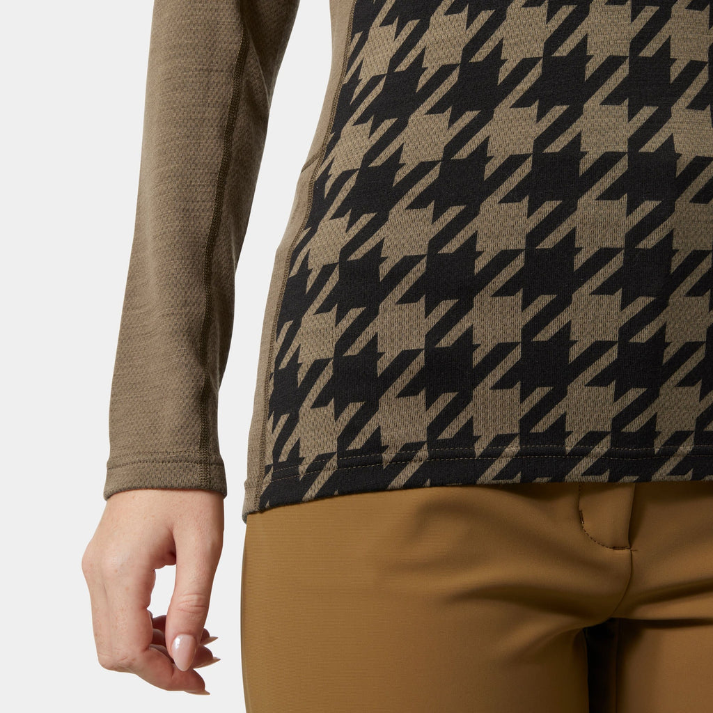 W LIFA MERINO MIDW GRA CREW, SEPIA HOUND, XL
