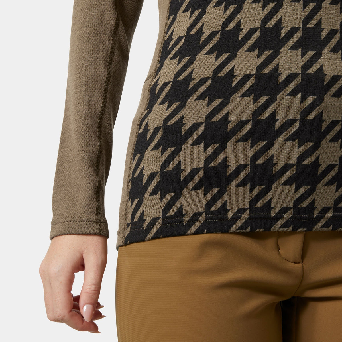 W LIFA MERINO MIDW GRA CREW, SEPIA HOUND, XL