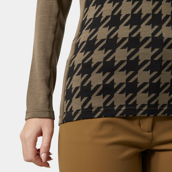 W LIFA MERINO MIDW GRA CREW, SEPIA HOUND, XL