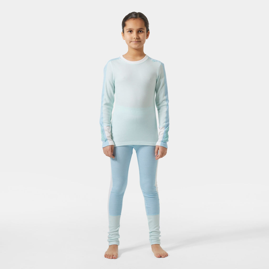 JR LIFA MERINO MIDWEIGHT SET, LIGHT CYAN, 164/14